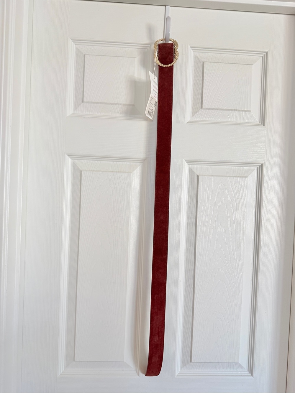 ♥️ SÉZANE Artemis Belt Mahogany Reddish Brown Suede Leather 80 - Picture 10 of 15